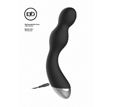 Remote Controlled E-Stim & Vibrating G/P-Spot Vibrator - Black